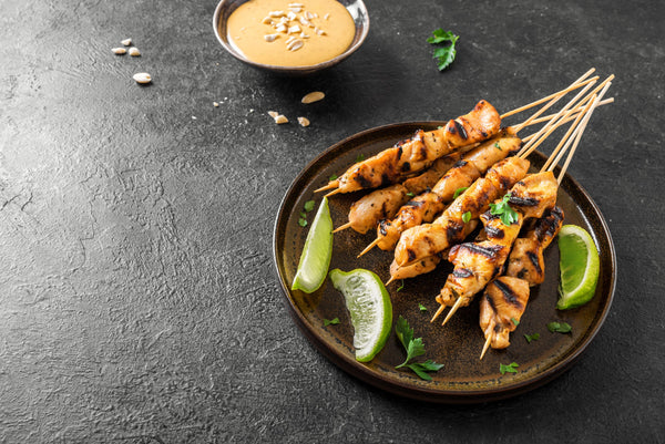Brochettes de poulet au coco et citron vert - Recette Keys Nutrition