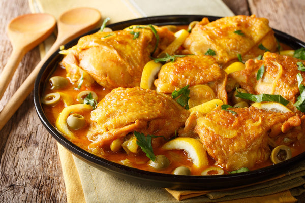 Tajine de poulet aux olives et au citron