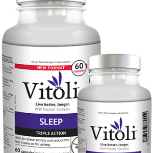 Bottles of 30 and 60 capsules of Vitoli Sleep